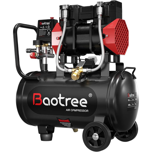 Portable Ultra-Quiet Oil-Free Air Compressor 10-Gallon 2HP