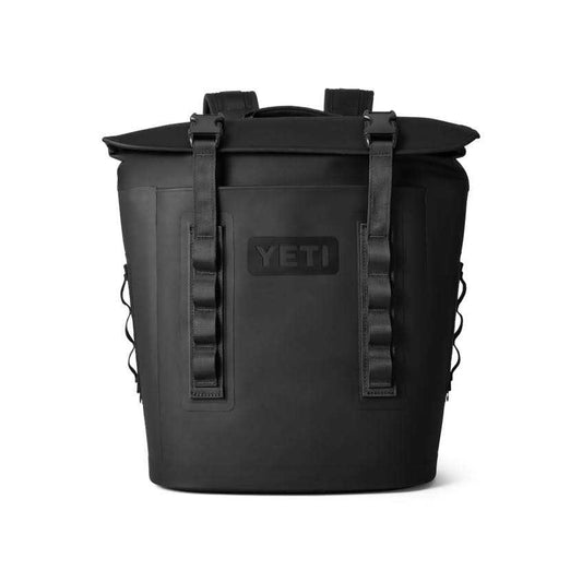 Yeti Backpack Soft Cooler, Black, 20 Cans / 12 lbs Ice, 17 x 8 x 16 inches - Hopper M12