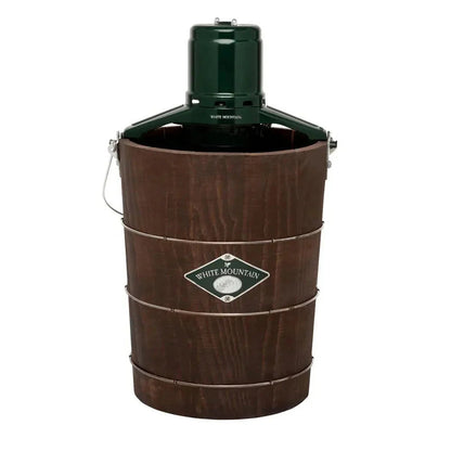 White Mountain Electric Ice Cream Maker, 6 Qt, Green and Brown