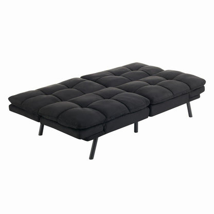 Mainstays Memory Foam Futon, Black Faux Suede Fabric, Full - MS95-010-107-02