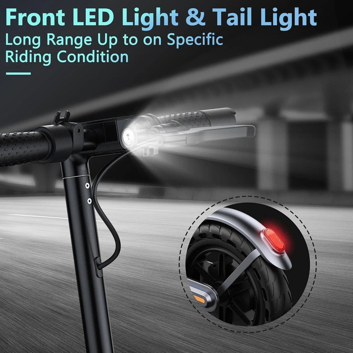 Electric Scooter 10 Inch Solid Tires, 500W, Dual Suspension