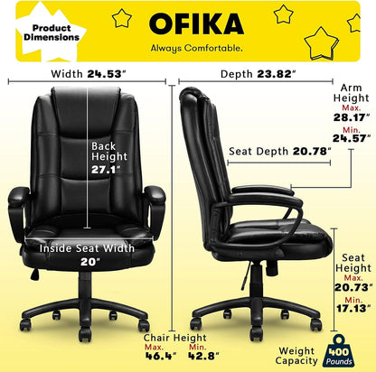 400 LBS Big And Tall Heavy Duty Ergonomic High-Back Office Chair