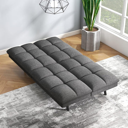 Convertible Futon Sofa Bed With Memory Foam, 71in