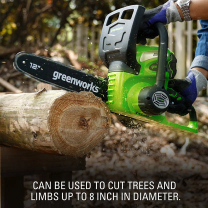 Greenworks 40V 12 in Cordless Chainsaw With 2.0 Ah Battery And Charger - 20262