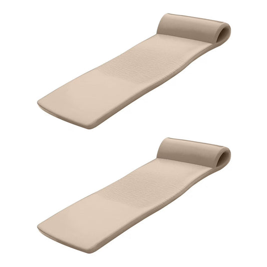 TRC Recreation Sunsation Foam Pool Float Lounger With Headrest, 1.75 in Thick, 2 Pack, Bronze