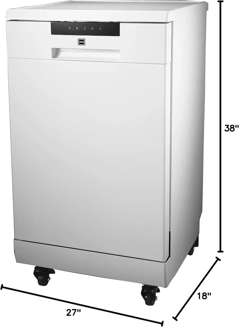 RCA Portable Dishwasher 18-Inch, 8 Place Settings, White - RDW1809-WHITE