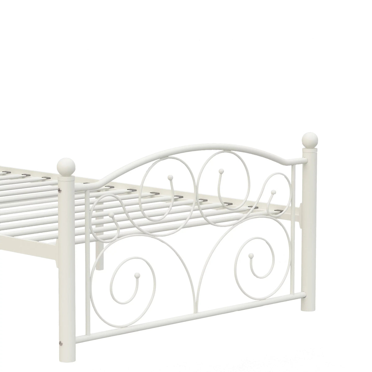 White Twin Size Metal Bed Frame