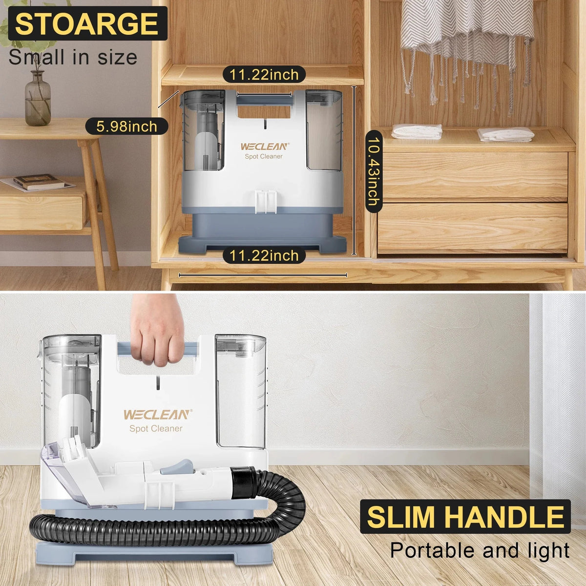 WECLEAN Portable Carpet And Upholstery Cleaner With 400W Motor - C1