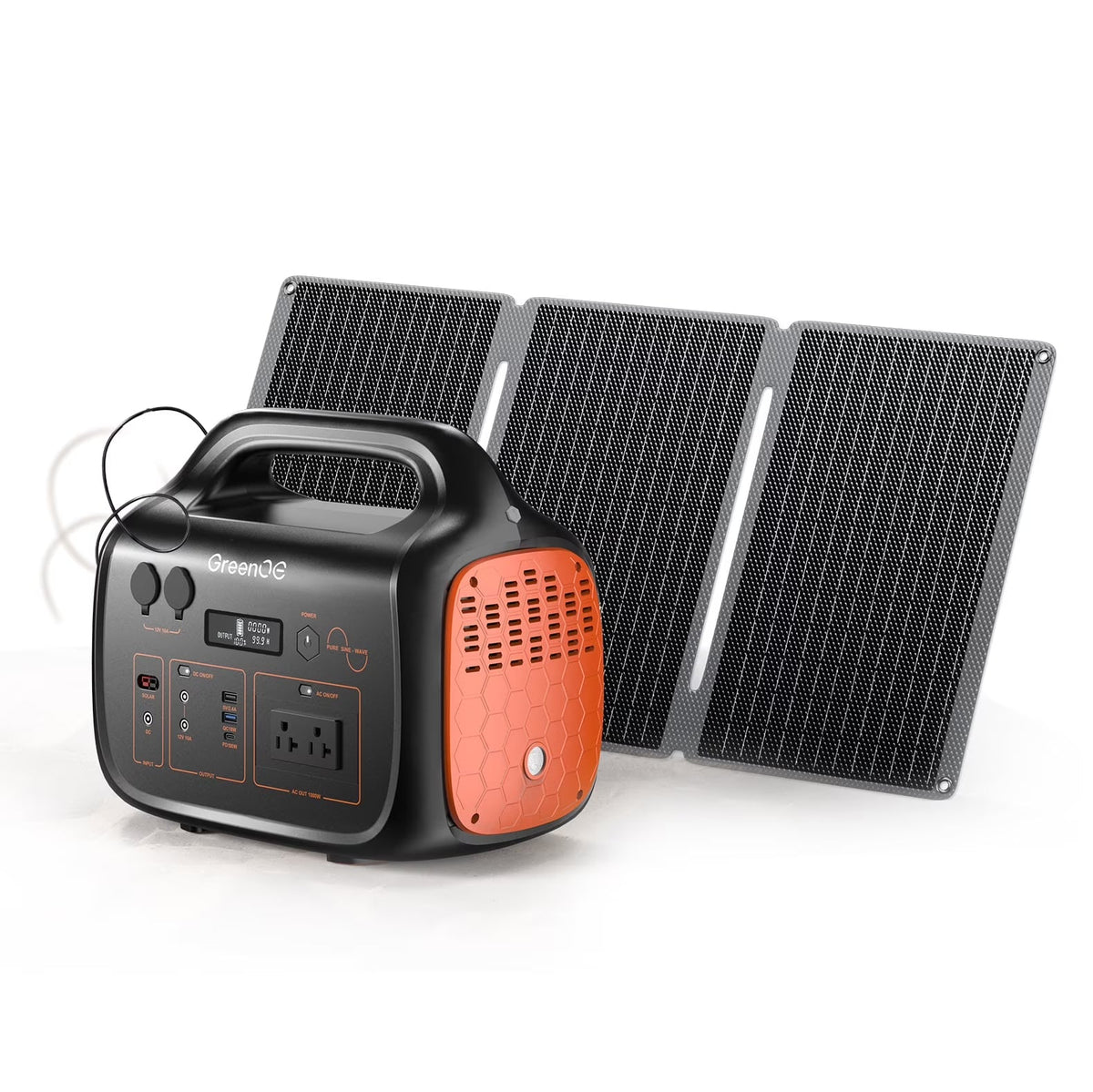 GreenOE Portable Power Station 1000W 1024Wh With 100W Solar Panel