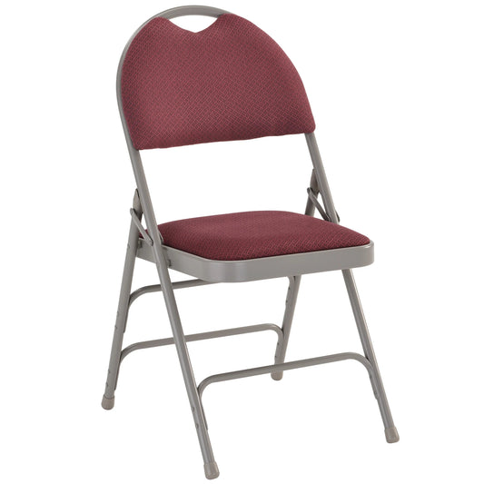 Flash Furniture HERCULES Series Triple-Braced Burgundy Fabric Metal Folding Chair