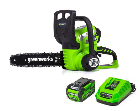 Greenworks 40V 12 in Cordless Chainsaw With 2.0 Ah Battery And Charger - 20262