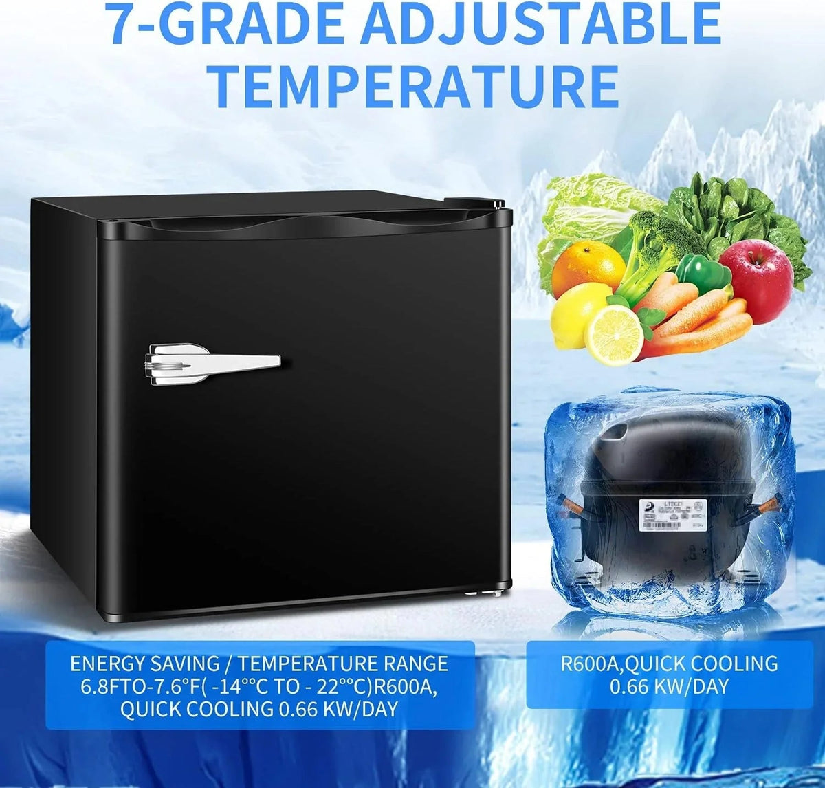 Antarctic Star Mini Upright Freezer 1.2 cu.ft